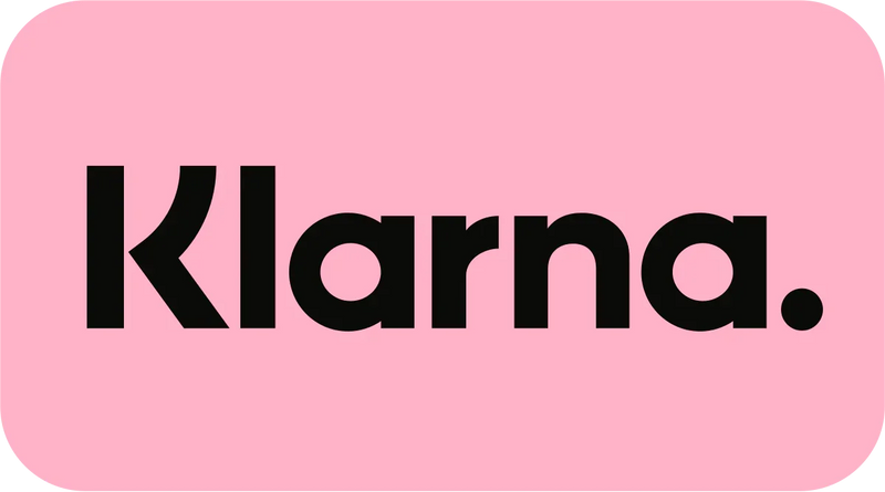 Klarna logo on a pink background
