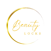 Logo with 'Beauty Locks' text inside a gold circle on a white background